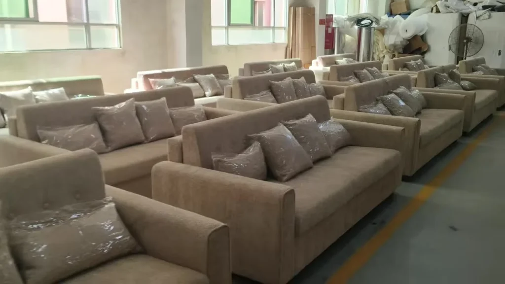 Beige Sofa Batch Production Display poster