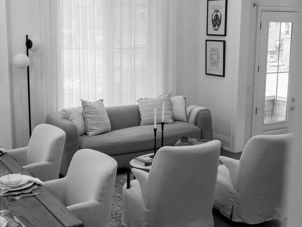Closed sofa bed mode for serviced apartment furniture