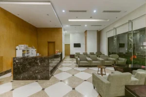 Hotel sofa types in a commercial lobby seating area