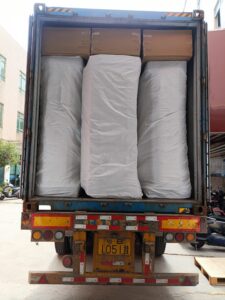 Sofa bed bulk order packed and prepared for container loading