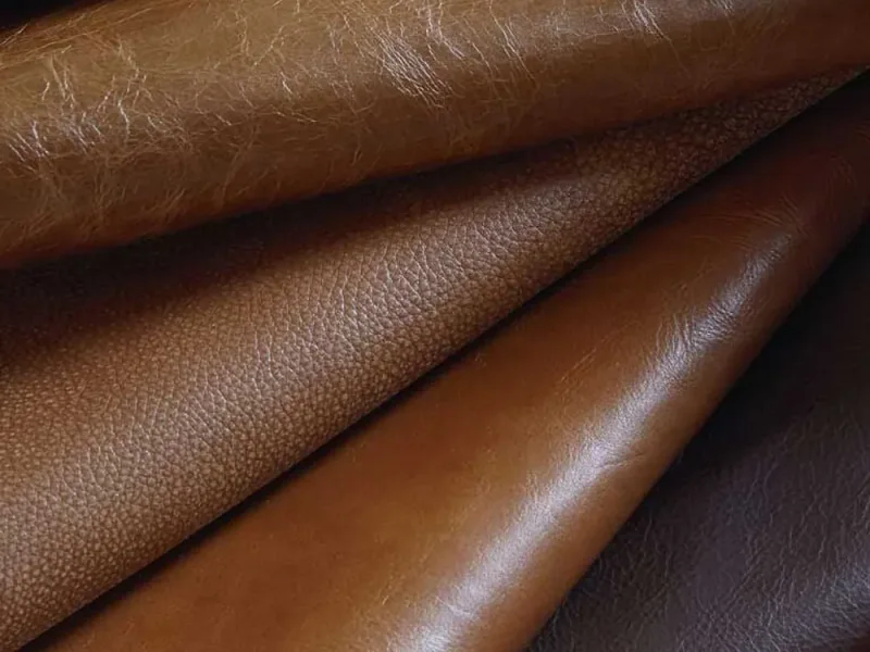 Furniture material sample board for fabric leather wood and finish selection