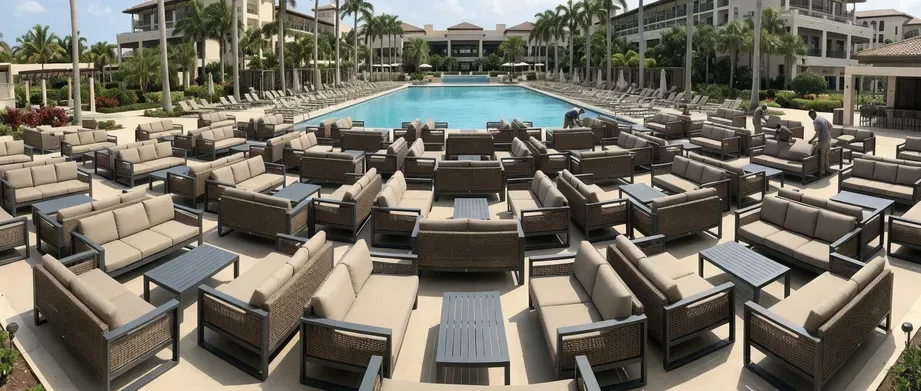 Outdoor resort sofa set for hotel terrace project