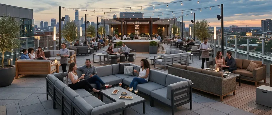 Outdoor sofa set for hotel terrace furniture project