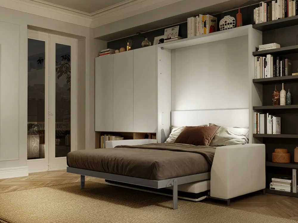 Sofa bed room scene for export-ready furniture planning