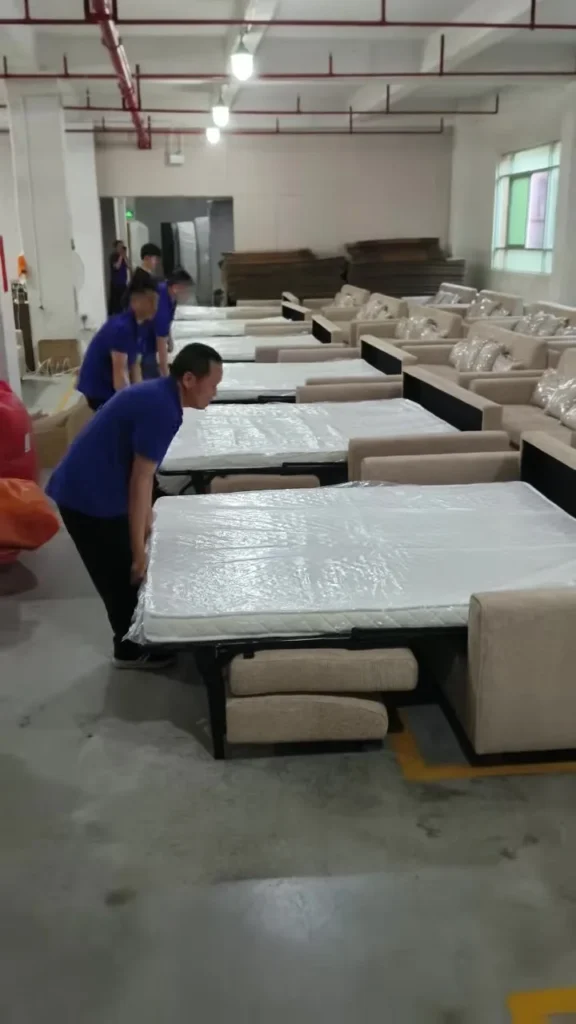 Sofa Bed Folding Line Demonstration poster
