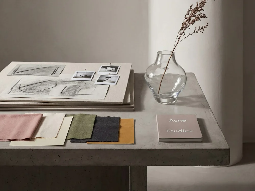 Furniture factory material sample selection area