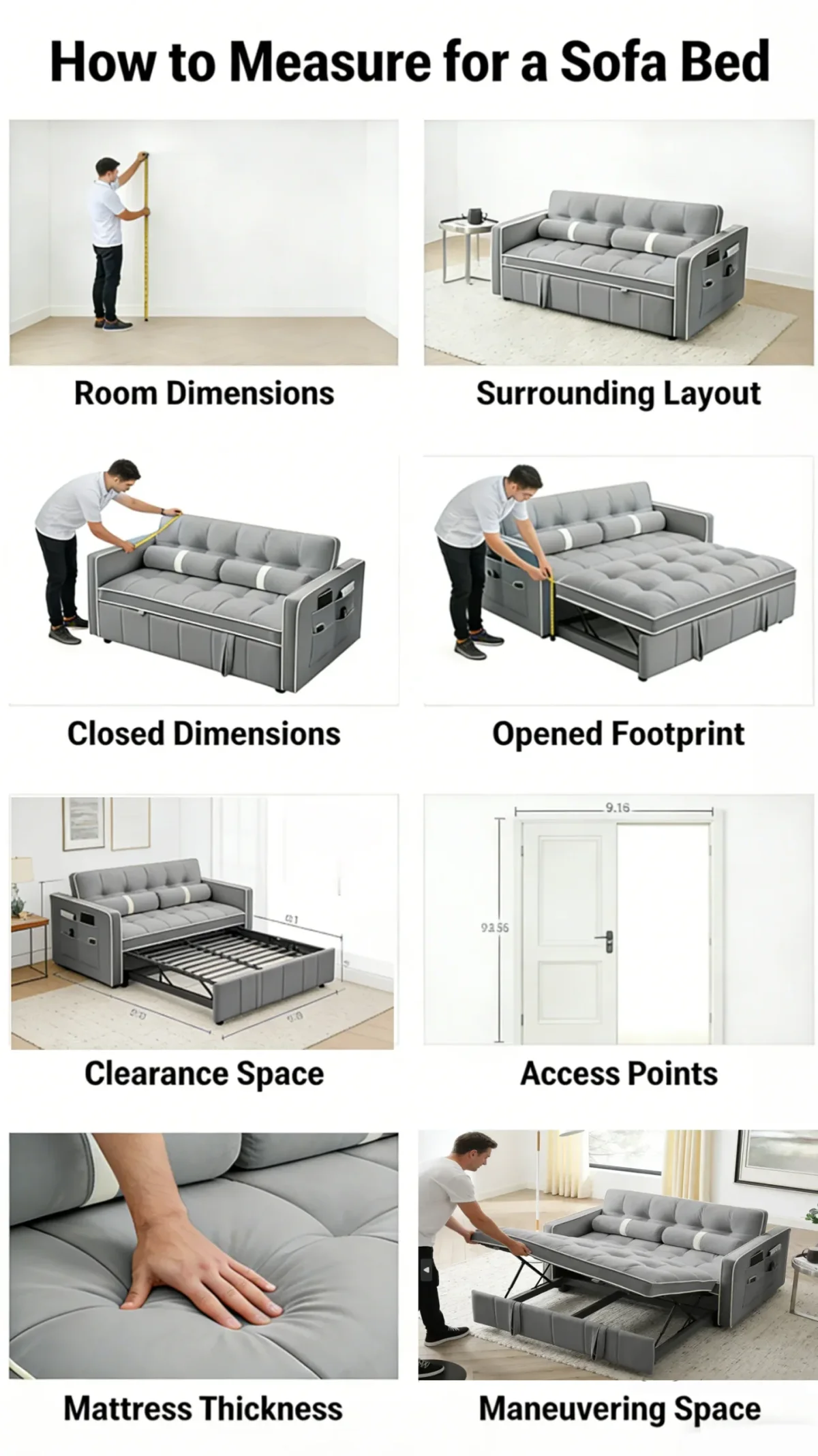 Compact apartment sofa bed with open clearance planning