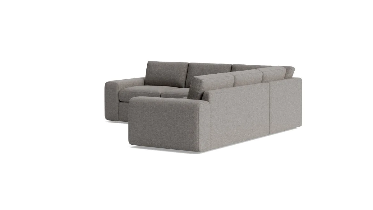 Deep seat sectional sofa with wide cushions and low profile back Deep seat sectional sofa with wide cushions and low profile back