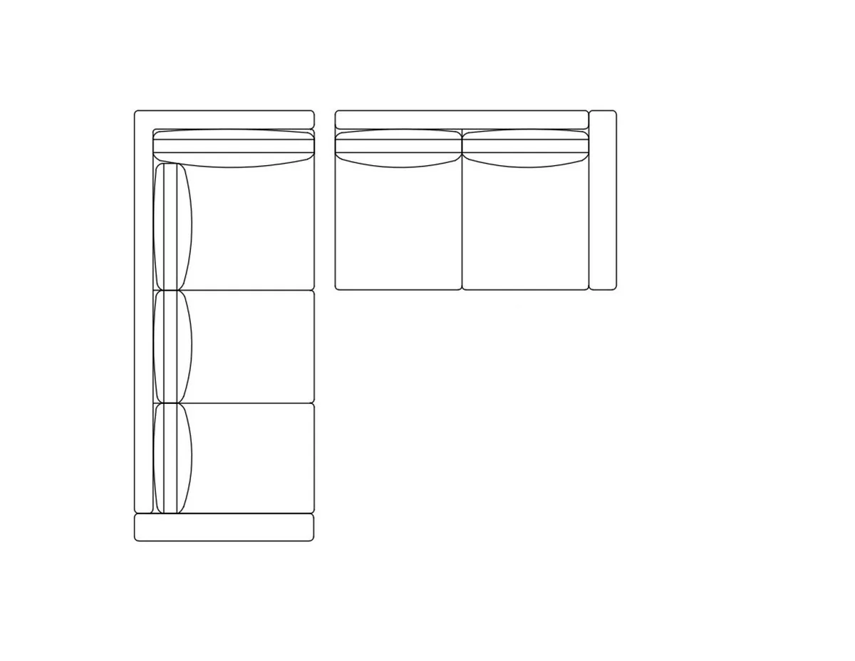 Deep sectional sofa layout drawing for L shaped room planning Deep sectional sofa layout drawing for L shaped room planning