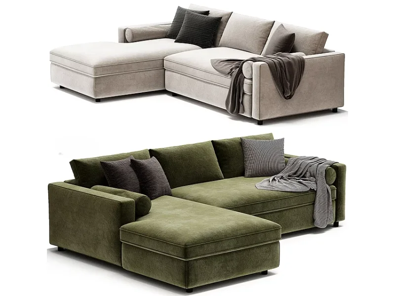 Hospitality sofa in neutral fabric for public and room seating