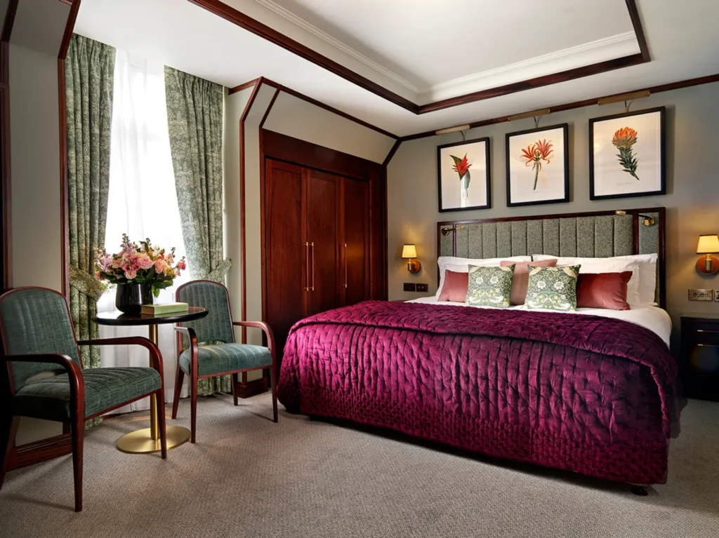 Headboard design guide for hotels with upholstered headboard guest room scene