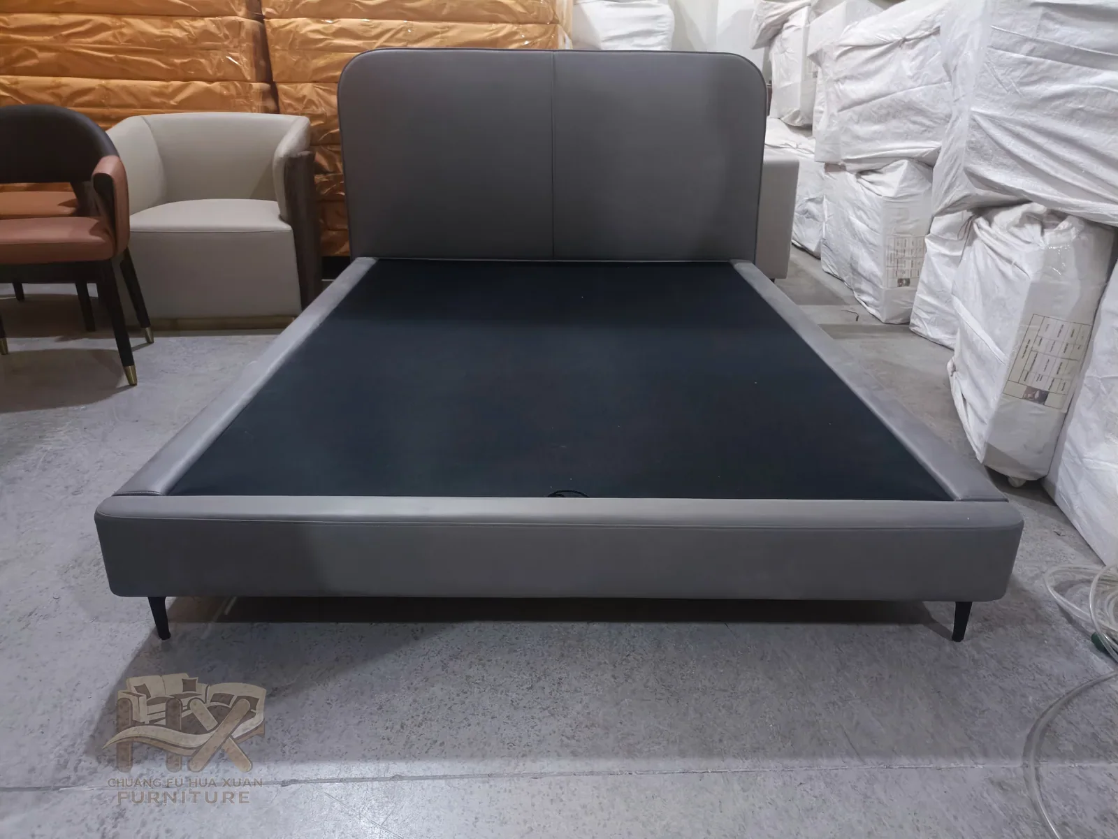 Black Upholstered Storage Bed Frame for Hotel and Apartment Projects for hotel guestroom, apartment project, wholesale program furniture projects