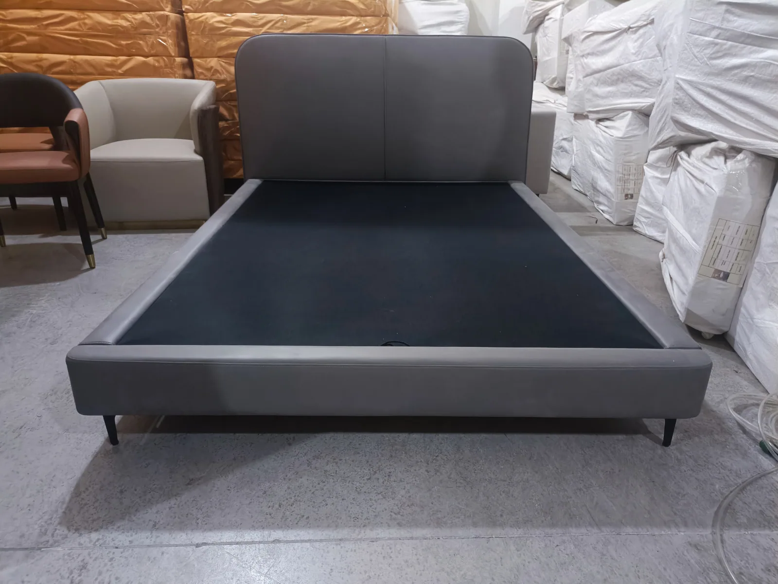 Black Upholstered Storage Bed Frame for Hotel and Apartment Projects for hotel guestroom, apartment project, wholesale program furniture projects