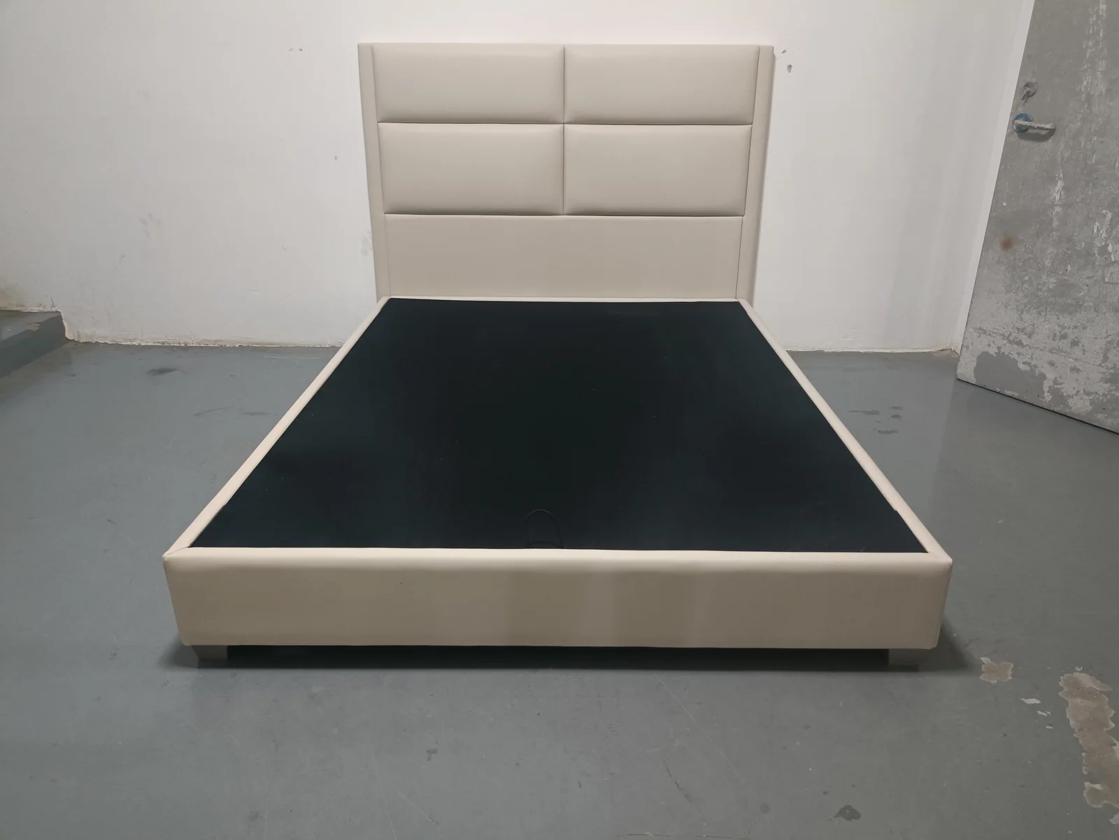 Grey Upholstered Bed Frame for Serviced Apartment Rooms for serviced apartment, hotel guestroom, apartment project furniture projects