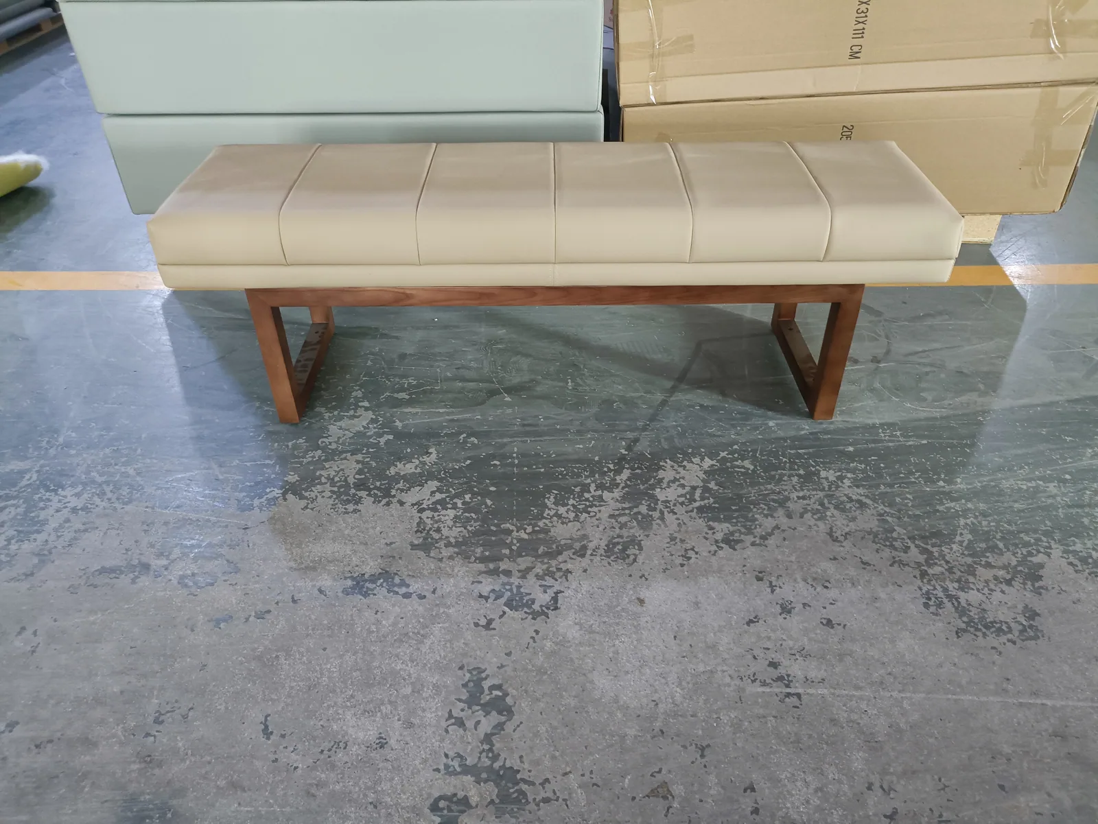 Cream Upholstered Bench for Bedroom and Hotel Use for hotel guestroom, bedroom, apartment project furniture projects