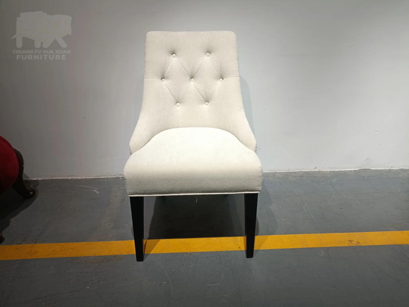 Ivory Button-Back Dining Chair for Restaurant Projects for restaurant, hotel dining area, commercial space furniture projects