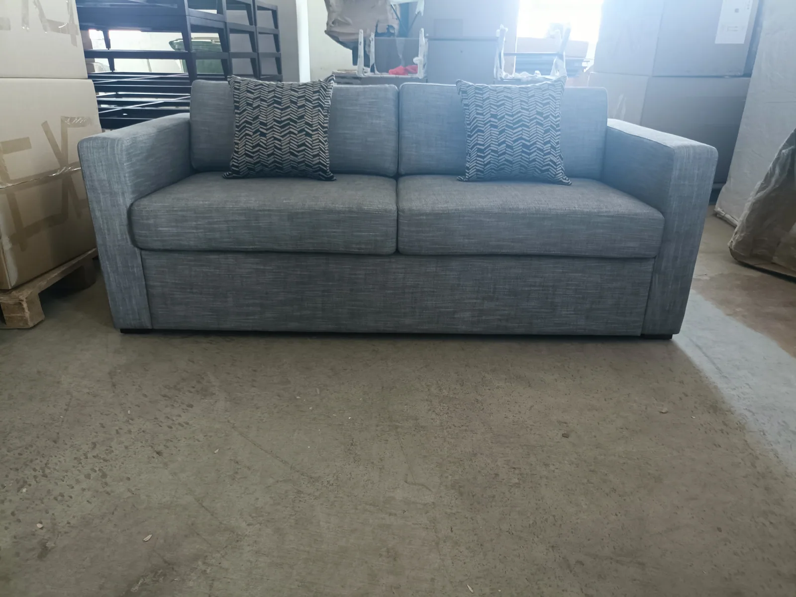 Grey Fabric Pull-Out Sofa Bed for Serviced Apartments for serviced apartment, hotel guestroom, wholesale program furniture projects