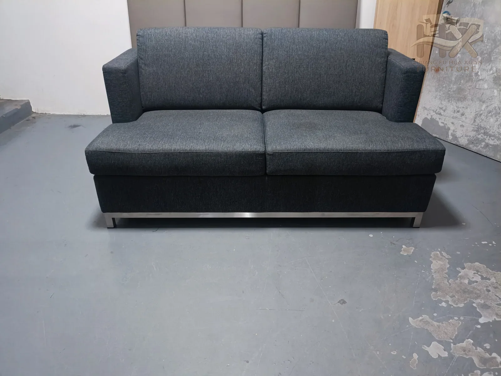 Dark Grey Pull-Out Sofa Bed for Office Lounge and Guestroom Use for office lounge, hotel guestroom, apartment project furniture projects