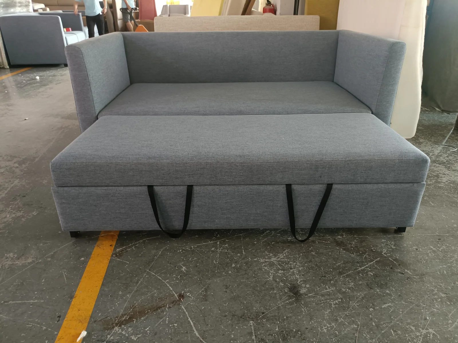 Grey Fabric Sofa Bed with Pull-Out Base for Serviced Apartments for serviced apartment, apartment project, furniture brand oem furniture projects