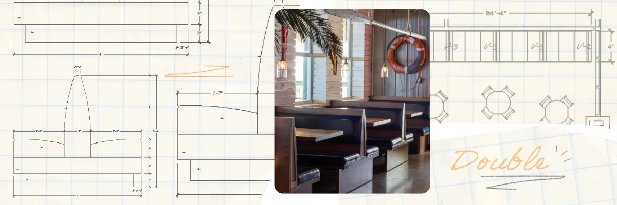 Mixed restaurant chair and booth seating layout