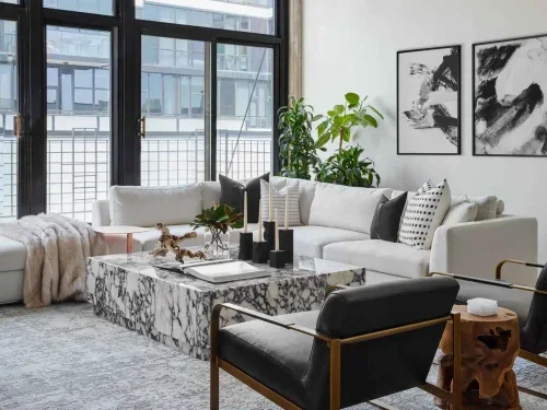 Modern white living room sofa with contemporary decor Modern white living room sofa with contemporary decor