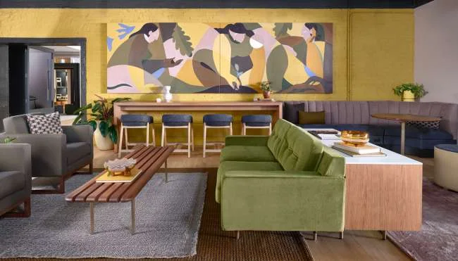 Project lounge sectional sofa scene for office and hospitality spaces