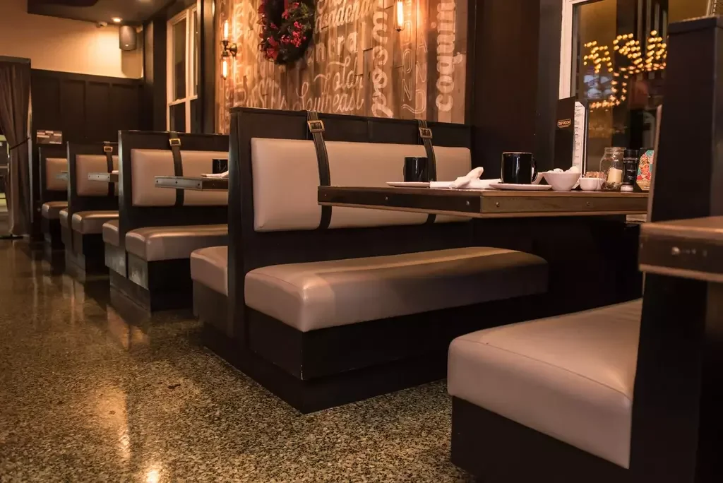 Restaurant booth seating and cafe dining project scene