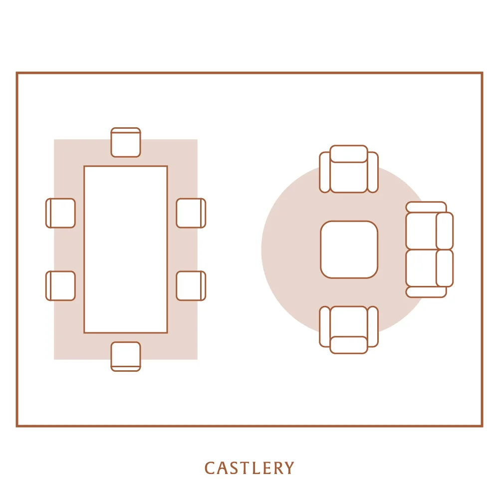 Open living room seating layout used for sectional versus sofa planning Open living room seating layout used for sectional versus sofa planning