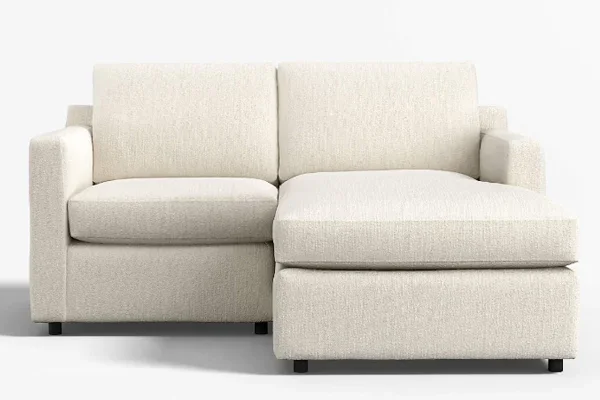 Small space sectional sofa with compact seat depth and chaise Small space sectional sofa with compact seat depth and chaise