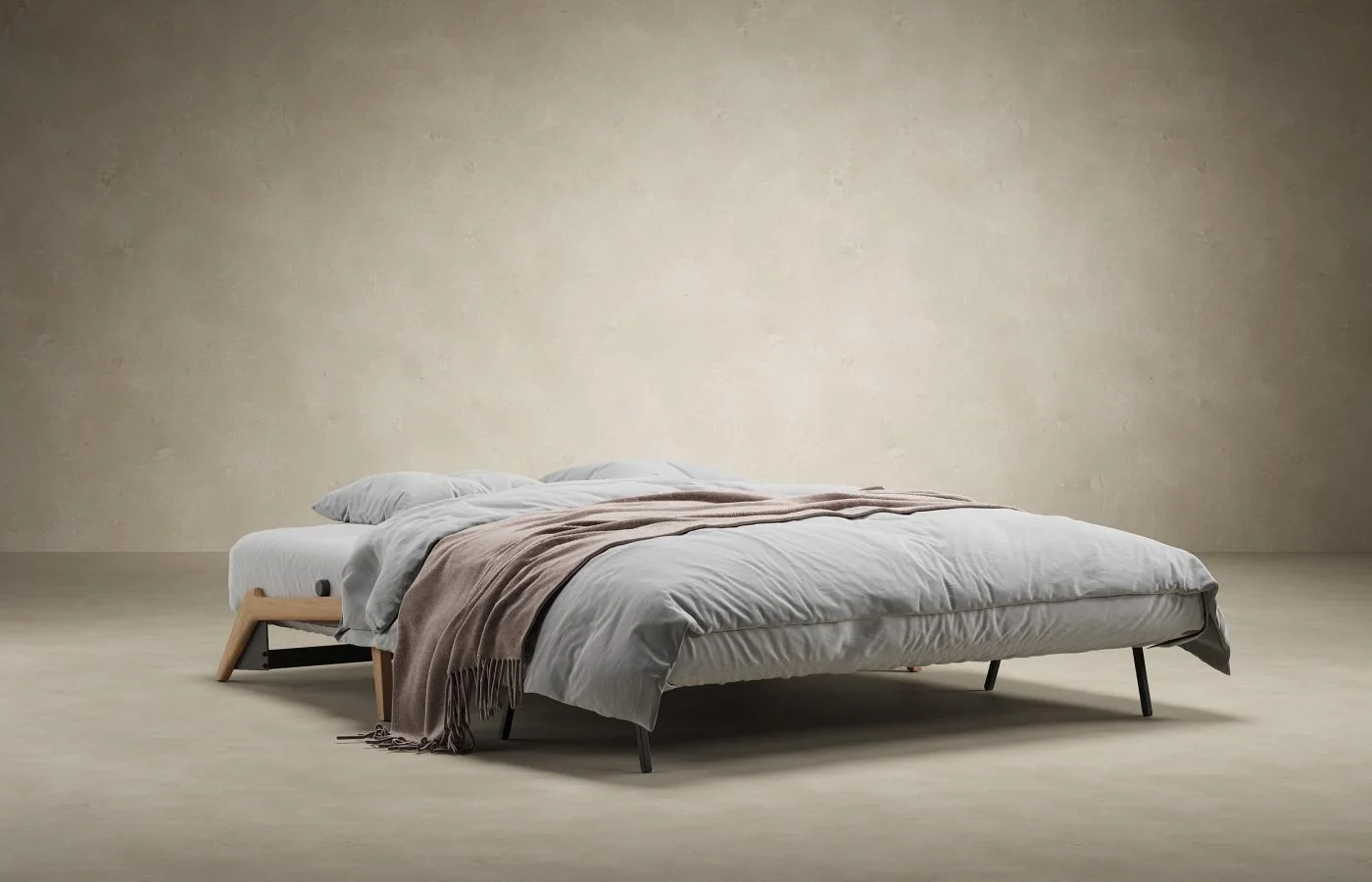 Sofa bed mechanism guide showing an opened sofa bed for apartment room planning Sofa bed mechanism guide showing an opened sofa bed for apartment room planning