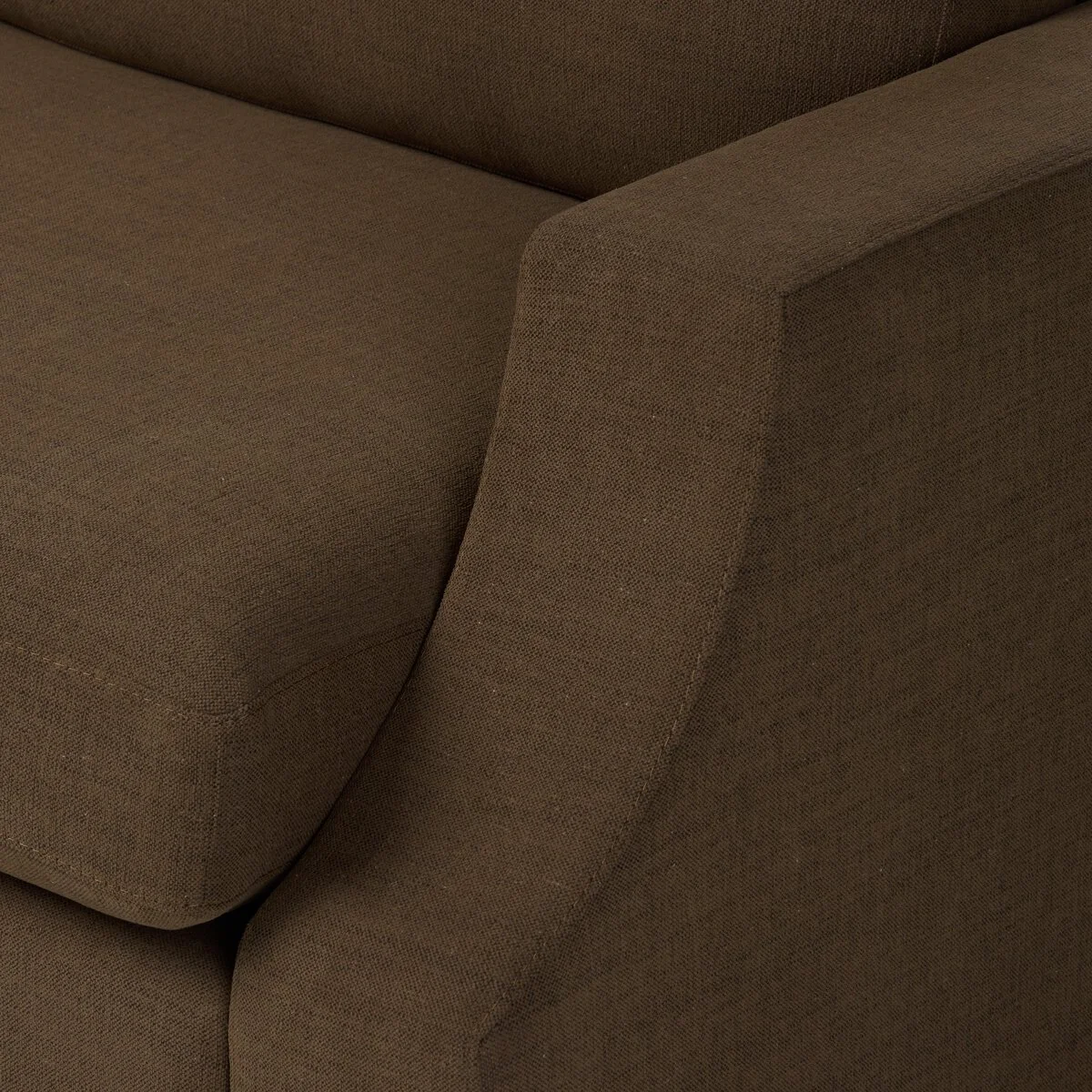 Tight woven sofa fabric detail for pet friendly and easy clean upholstery Tight woven sofa fabric detail for pet friendly and easy clean upholstery
