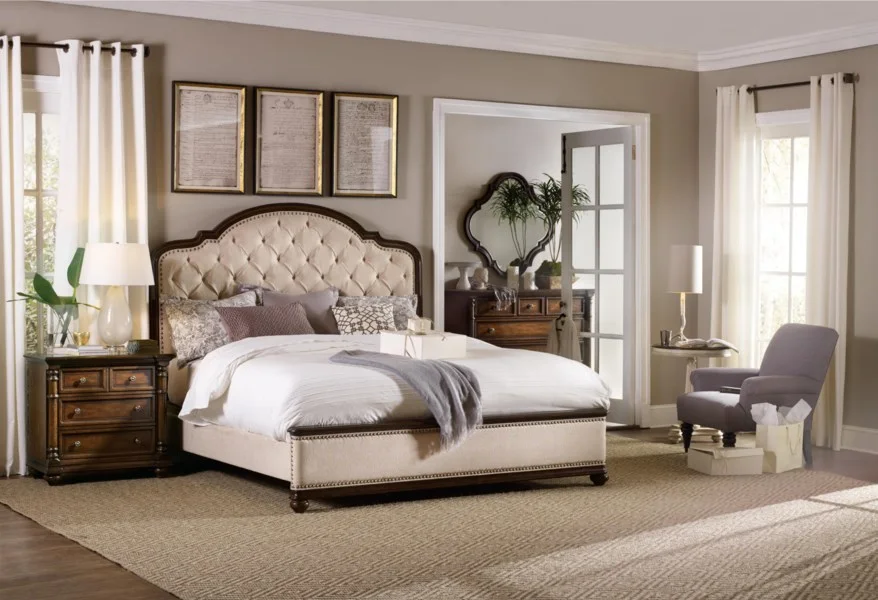 Upholstered bed fabric and finish options for project buyers