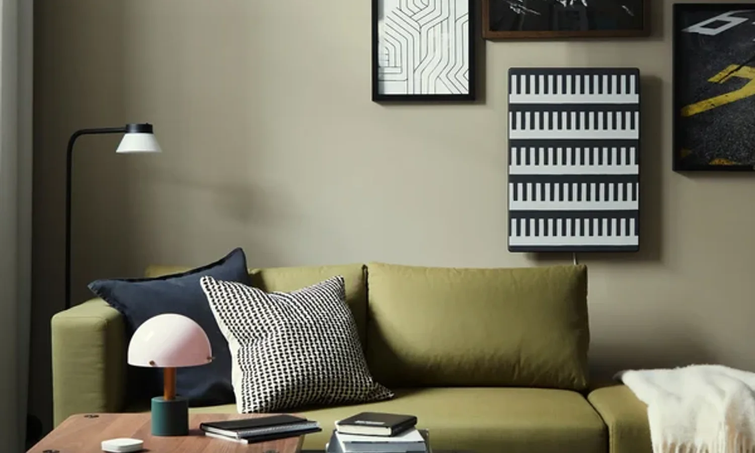 Armless sofa bed in studio apartment Armless sofa bed in studio apartment