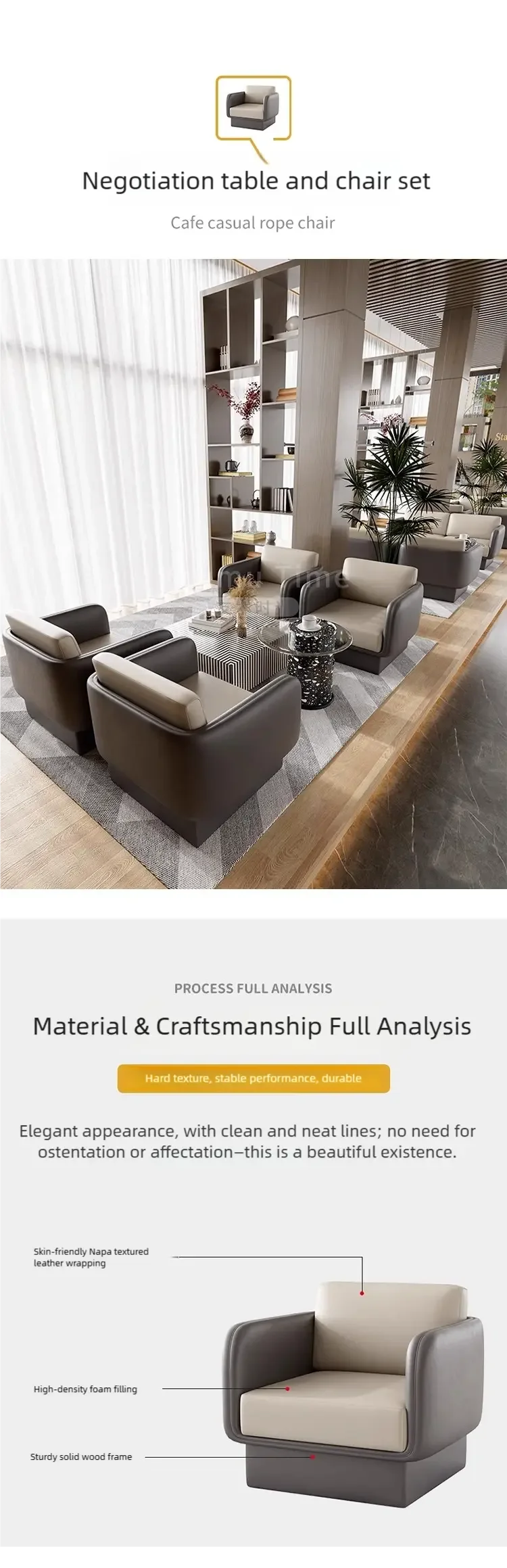 Commercial sofa upholstery stitching and material detail Commercial sofa upholstery stitching and material detail