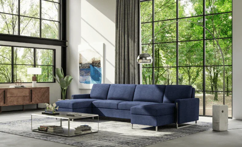 Contract pull-out sleeper sofa closed in a project style room scene