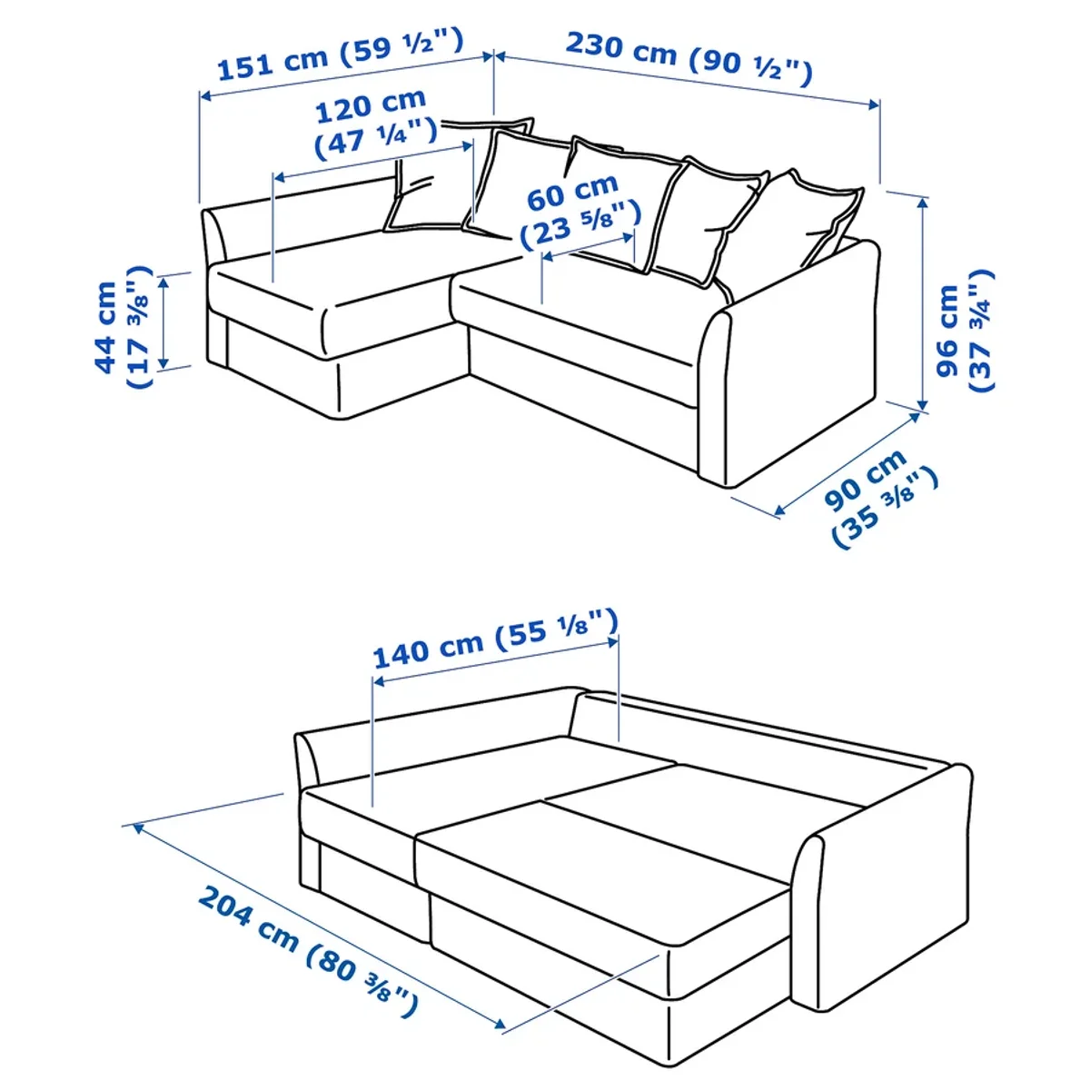 Corner sectional sofa bed dimension detail for planning clearance Corner sectional sofa bed dimension detail for planning clearance