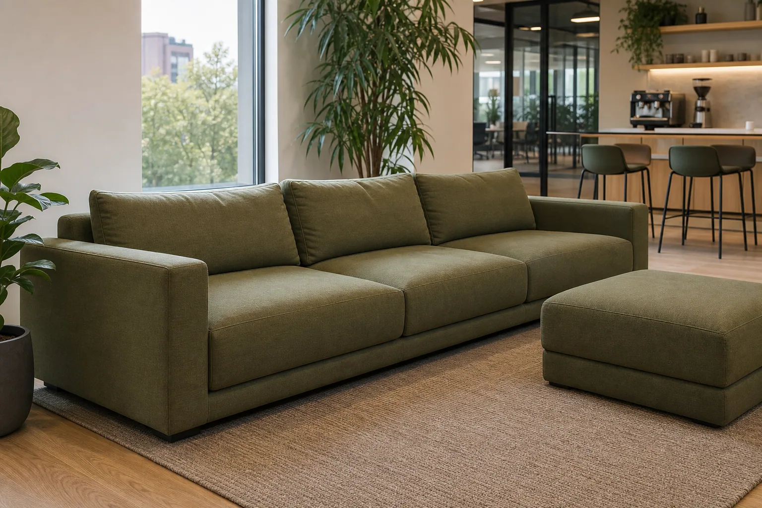 Deep seat office lounge sofa for a rest area