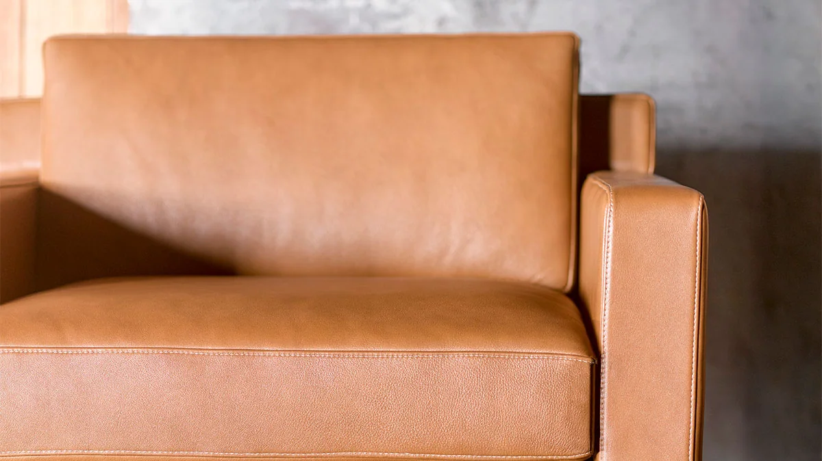 Double topstitch sofa upholstery detail