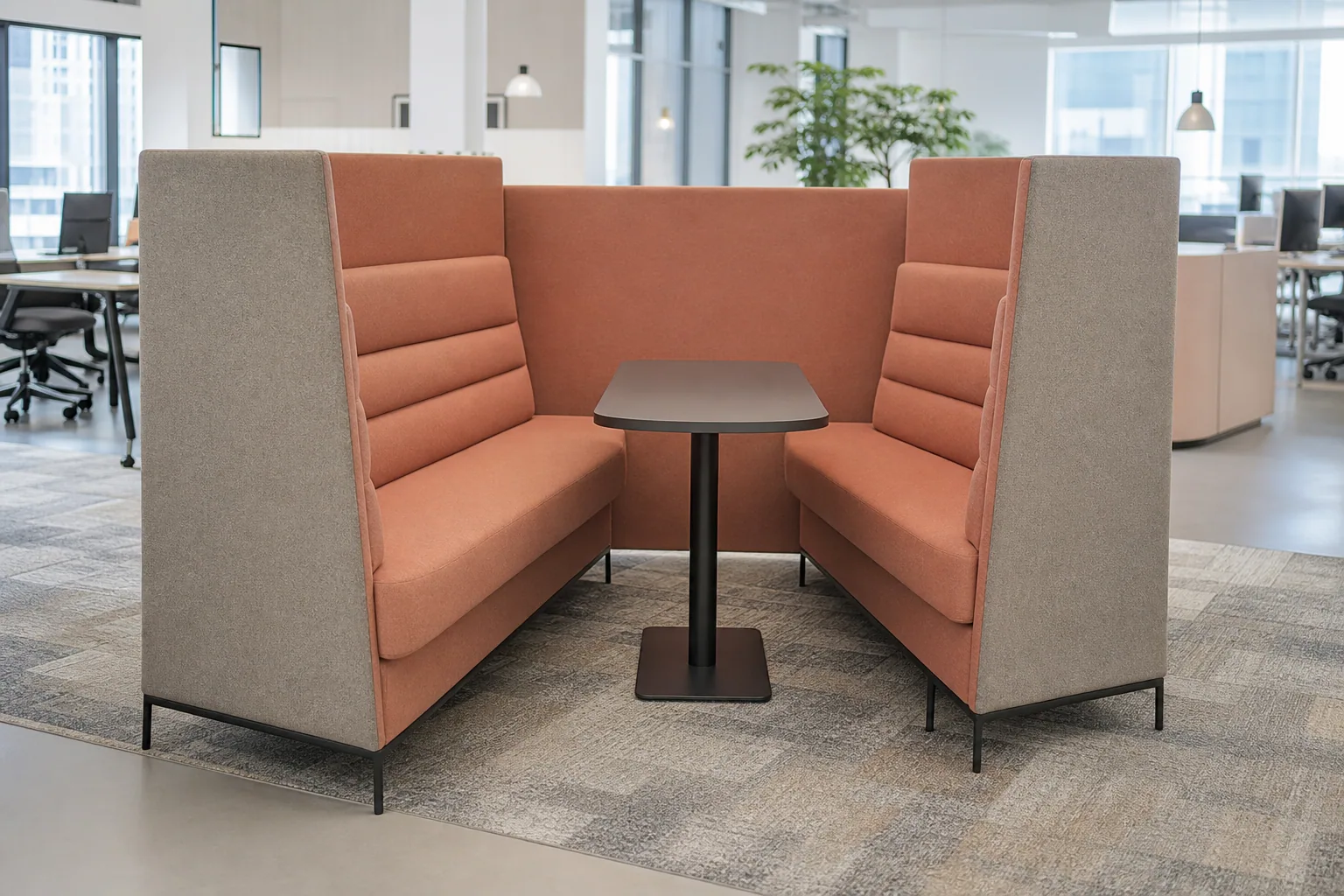Face to face office booth sofa for informal meetings