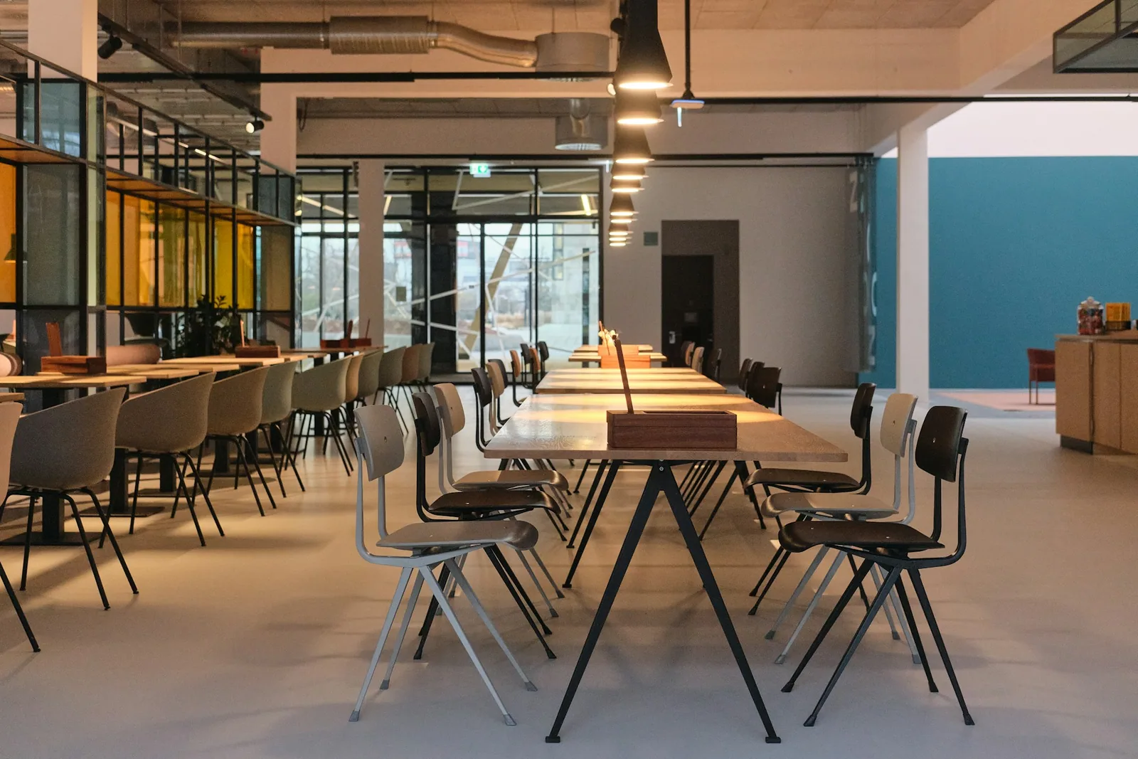 Hotel restaurant furniture with dining chairs and tables