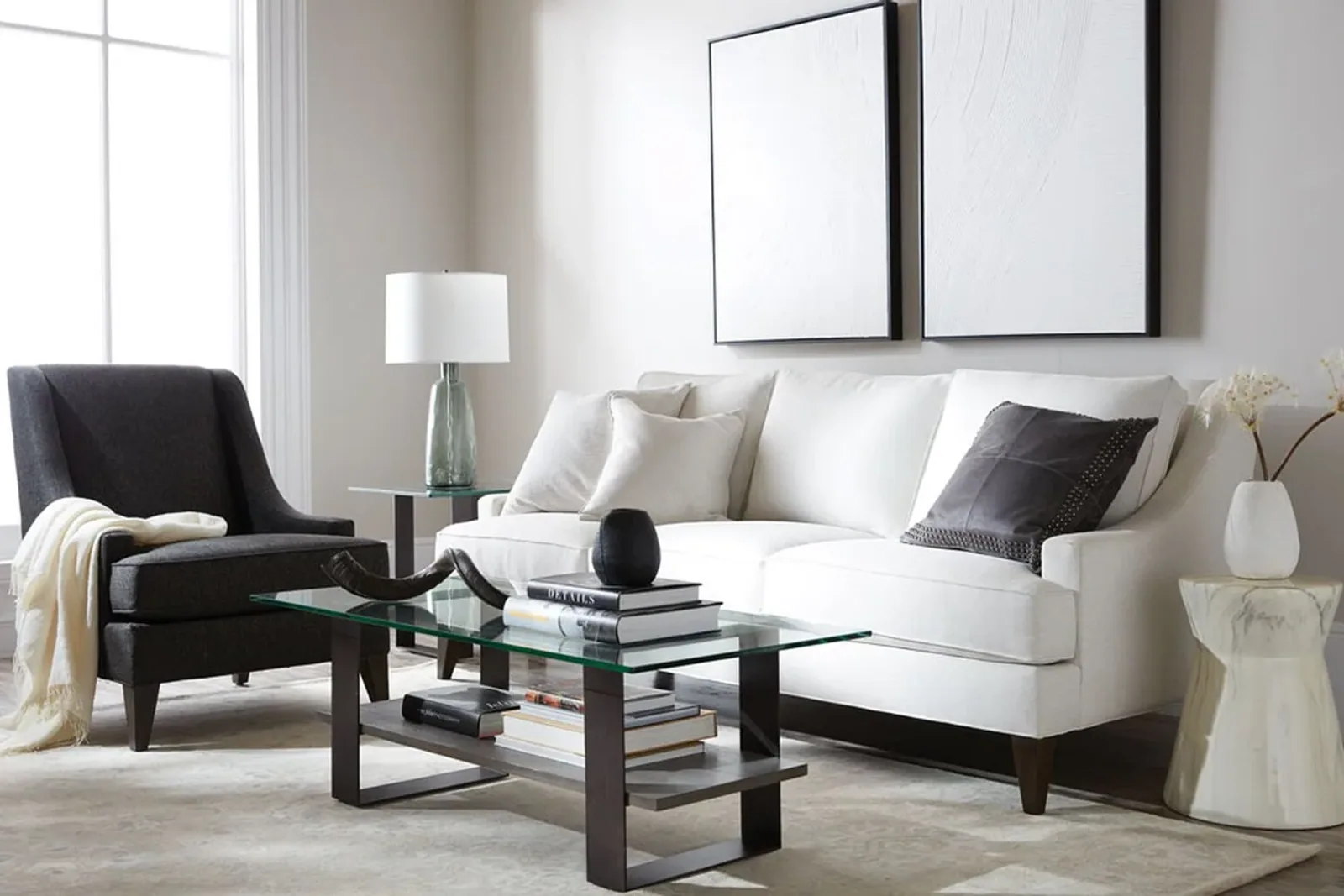 Sofa and lounge chair coordination Coordinated hotel sofa and lounge chair with related upholstery colors