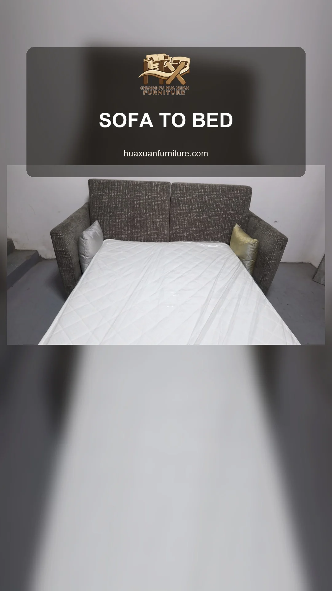 Gray Sofa Bed Conversion Front View poster