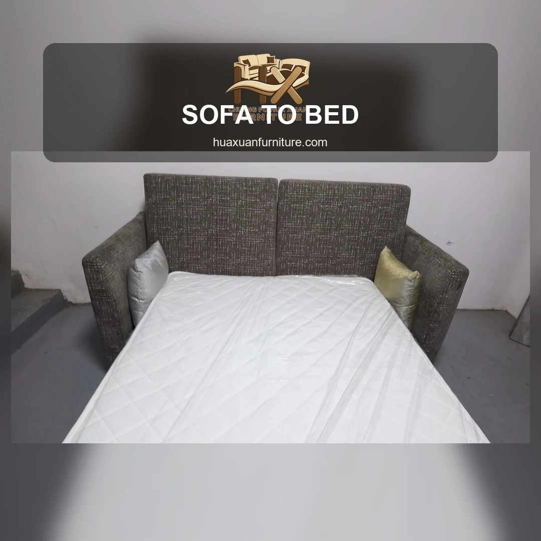Gray Sofa Bed Conversion Front View poster
