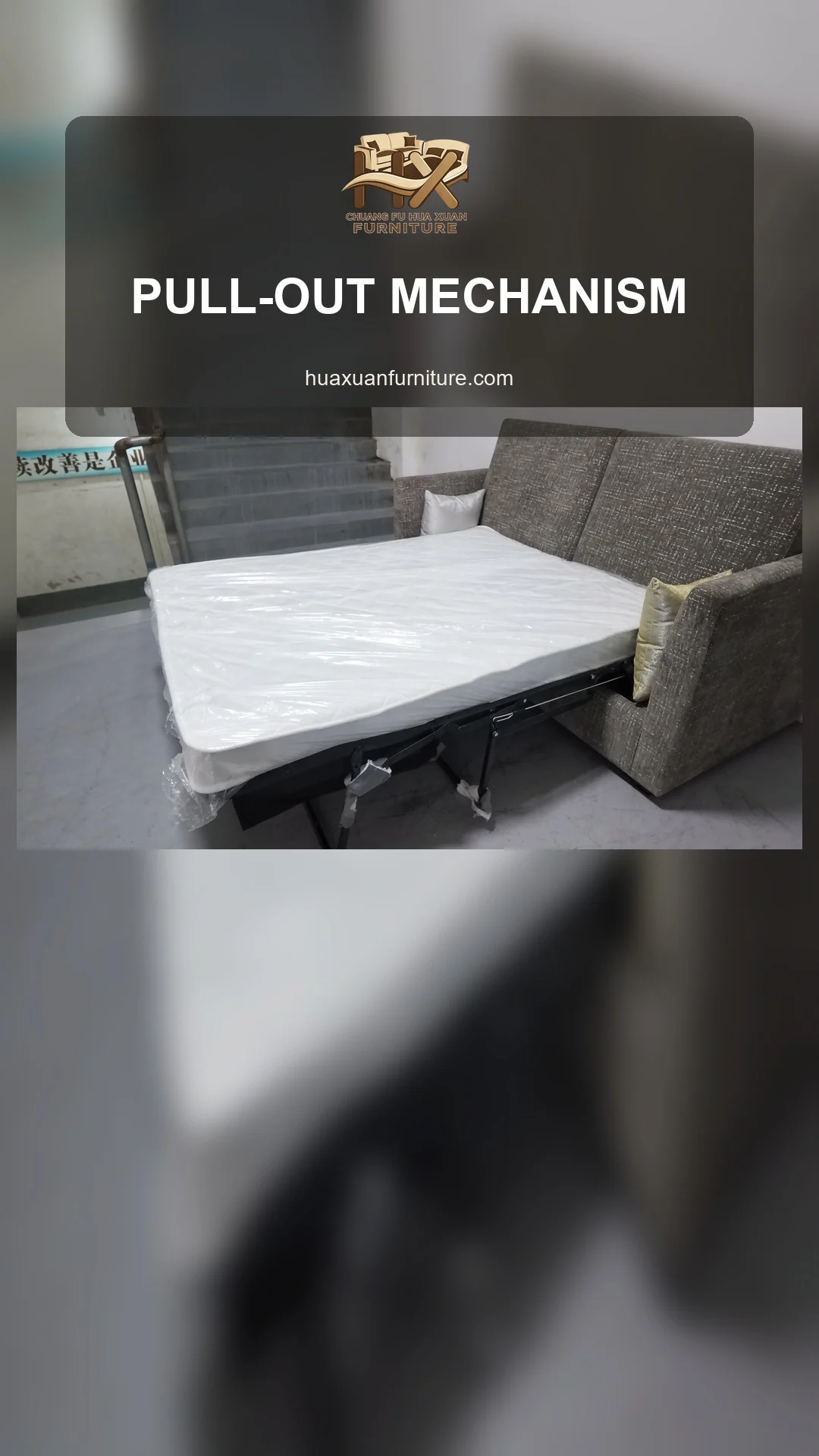 Gray Sofa Bed Pull-out Mechanism Demo poster