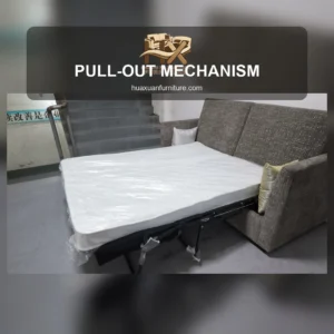 Square cover image for gray sofa bed pull-out mechanism demo video.