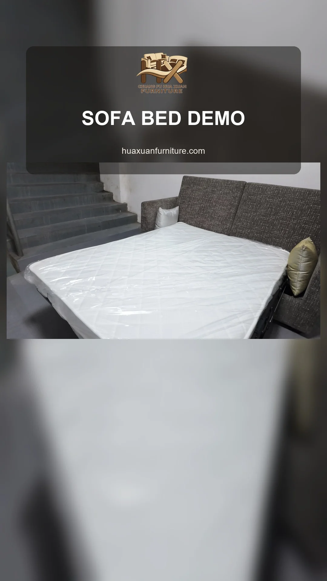 Gray Sofa Bed Setup Demo poster