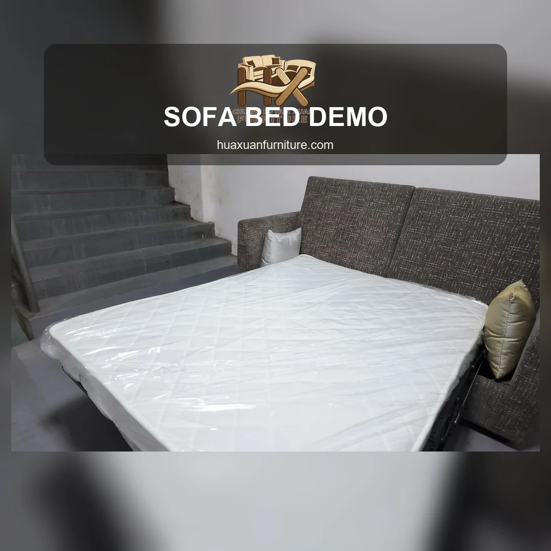 Gray Sofa Bed Setup Demo poster