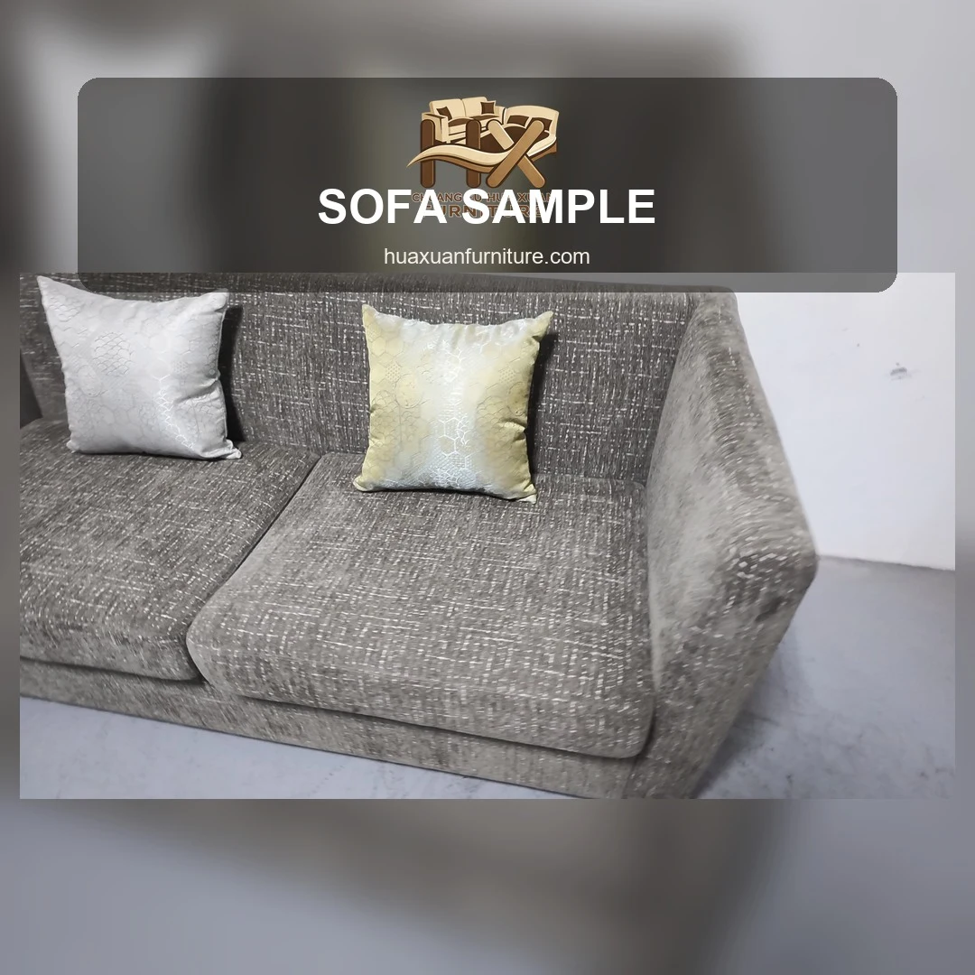 Gray Sofa Sample Display for Project Buyers poster