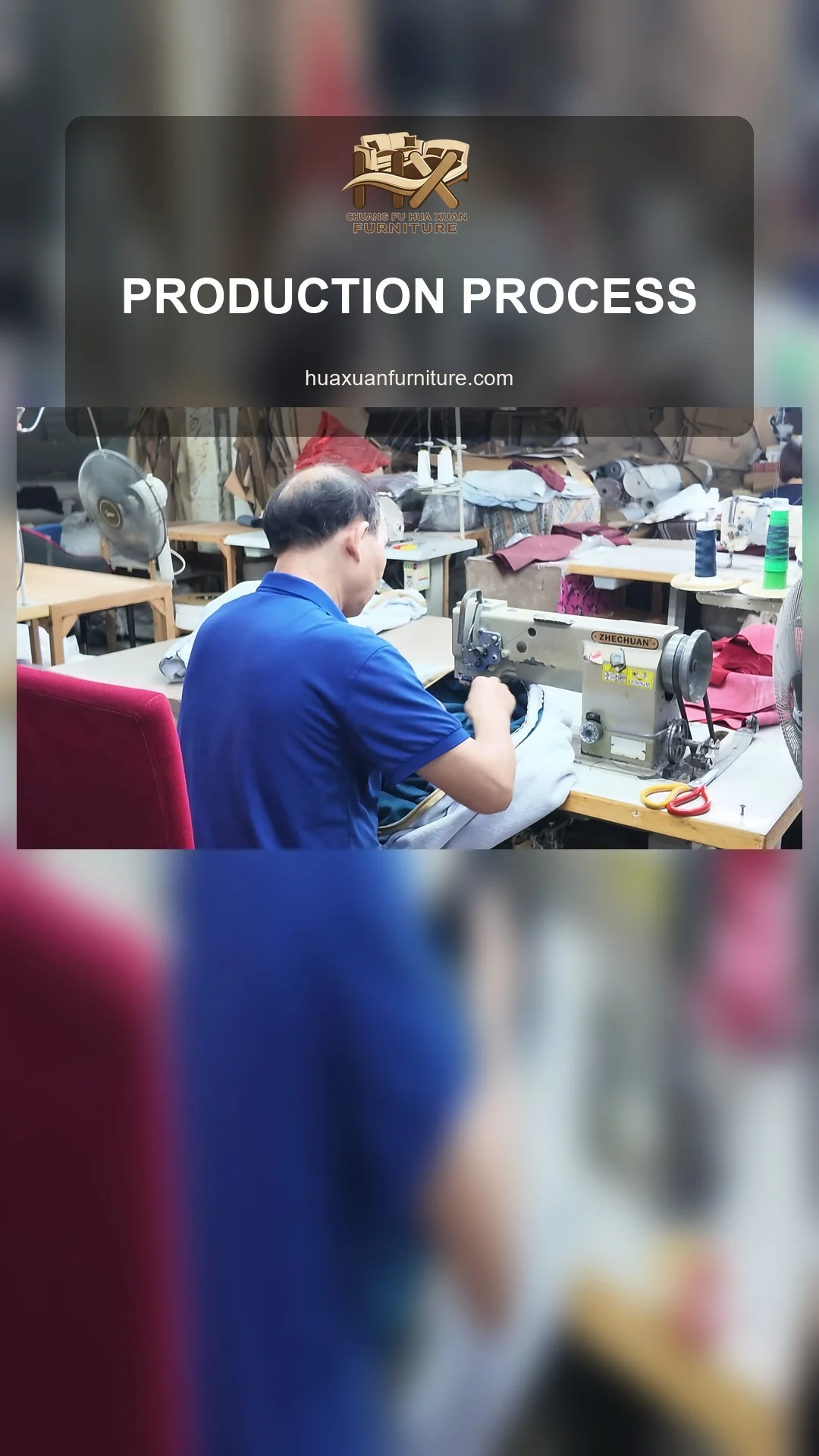 Upholstery Sewing Detail in Workshop poster