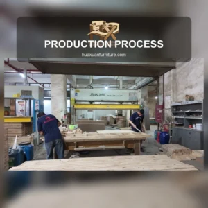 Square cover image for wood panel production process for furniture orders video.